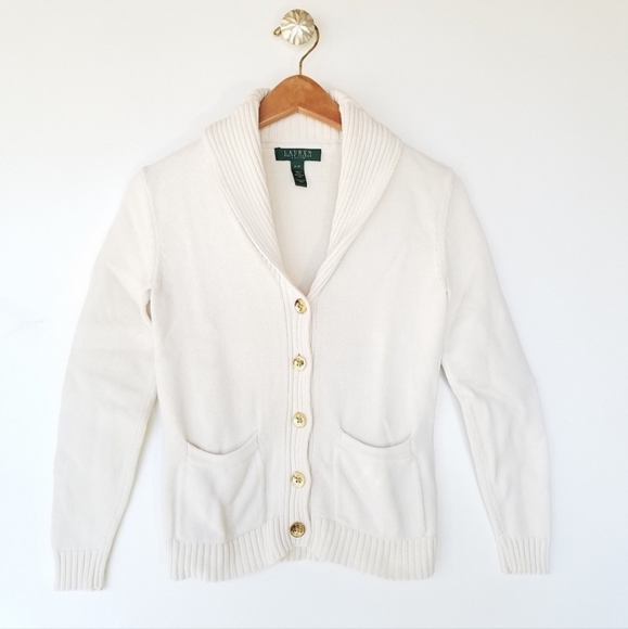 Lauren Ralph Lauren Green Label Cable knit Cardigan PETITE